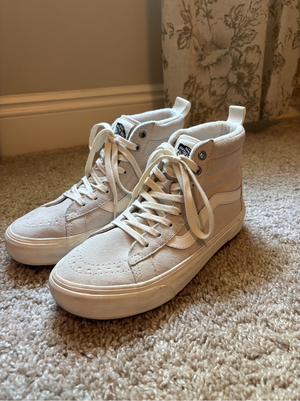 Vans Grey High-Top Sneakers in Off-White Ultra Cush- Made for the Elements